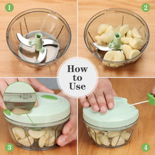 Load image into Gallery viewer, Manual Food Chopper Vegetable Cutter, Hand String Vegetable Chopper Onions Cutter for Vegetable Fruits Nuts BPA Free Food Safe Material, 550ml Gray
