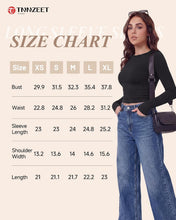 Load image into Gallery viewer, TNNZEET 3 Pack Womens Long Sleeve Shirts Crewneck Basic Fitted Tees Y2K Top | Tight Workout Tops, Slim Fit Plain Tees, Underscrub Casual Shirts women, Going Out Fall Fashion Clothes, Soft Gym Clothing