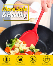 Load image into Gallery viewer, Pack of 2 Silicone Wok Spatula, Non-Stick, Heat Resistant, Easy to Clean and Dishwasher Safe, Seamless Kitchen Utensil for Cooking, Baking, Stir-Fry (Black)