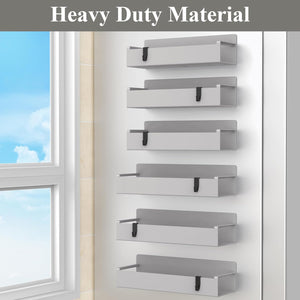 6 Pack Magnetic Spice Rack Organizer for Refrigerator and Oven, Light Grey Fridge Organizers and Storage for Kitchen