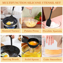 Load image into Gallery viewer, Silicone Cooking Utensil Set, Umite Chef 43 PCS Heat Resistant Kitchen Utensil Gadgets Set-Stainless Steel Handle- Kitchen Spatula Tools for Nonstick Cookware, Pots and Pans Accessories (Khaki)
