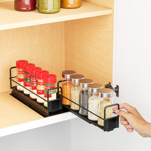 Load image into Gallery viewer, SpaceAid Pull Out Spice Rack Organizer for Cabinet, Heavy Duty Slide Out Seasoning Kitchen Organizer, Cabinet Organizer, with Labels, 5.2&quot; W x10.75 D x10 H, 2 Drawers 2-Tier