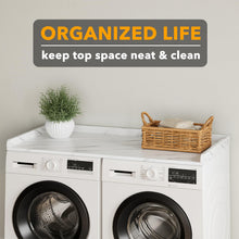 Load image into Gallery viewer, SpaceAid Washer Dryer Countertop, Laundry Wood Shelf Topper with Edge, 54&quot; Width x 27.5&quot; Depth Cover Guard Organizer for Washer and Dryer Laundry Hamper Counter Storage Organization (Black)