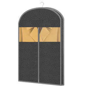 4 Pack 61'' Garment Bags for Hanging Clothes Storage, Travel, Clear Dress Bags for Gowns Long, Suit Bags for Closet Storage, Grey