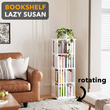Load image into Gallery viewer, SpaceAid 6 Tier Rotating Bookshelf Tower, Bamboo Spinning Book Shelf, Revolving 360 Bookcase Storage Swivel Round Carousel, Vertical Rotate Turning Spiral Corner Organizer (6-Tier Walnut)