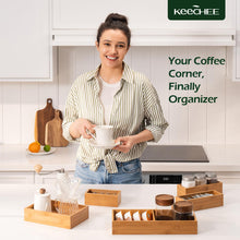Load image into Gallery viewer, 5-Piece Bamboo Drawer Organizer Set, 2.2&quot; Deep | Multi-Use Organizers with Non-Slip Feet for Utensils, Silverware, Cutlery, Desk, Bathroom, Junk Drawer &amp; Makeup, Non-Slip Feet Included.