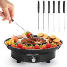 Load image into Gallery viewer, MINI Melting Fondue Set, 10oz Electric Chocolate Melting Pot with 6PCS Forks, Cute Chocolate Fondue Fountain, Warmer Machine for Milk Chocolate, Cheese, Butter, Candy (Coffee)