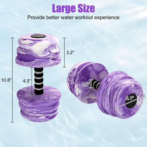 Aquatic Exercise Dumbbells, Water Dumbbells, 2PCS Foam Barbells for Men Women Water Workouts