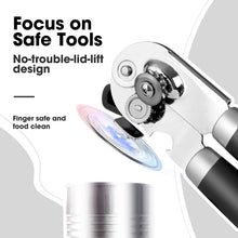 Load image into Gallery viewer, Beneno Can Opener Manual with Magnet, Hand Held Heavy Duty Can Opener with Durable Sharp Blade Smooth Edge, Big Effort-Saving Knob, Soft Grip Rubber Handle, Multifunctional Bottle Opener, Green