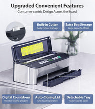 Load image into Gallery viewer, Vacuum Sealer Machine, Beelicious 85KPA Fully Automatic 8-IN-1 Food Sealer with Bags Storage, Moist Mode and Air Suction Hose | Digital Countdown | Sous Vide，Build-in Cutter