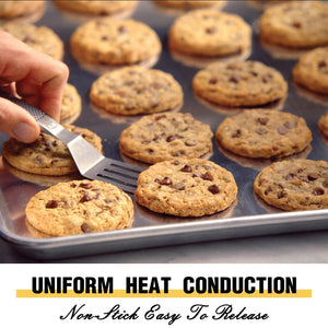Commercial Quality Baking Sheet Pan Set, Natural Aluminum Cookie Sheet, Umite Chef Warp Resistant Nonstick Baker's Half Sheet Pan, Large Thick Cookie Tray Pans for Baking, Roasting(2 Pack, 18X13In)