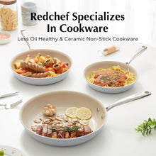 Load image into Gallery viewer, Redchef Ceramic Pots and Pans Set Non Stick, Nonstick Kitchen Cookware Sets, Non Toxic Pots and Pans Set Non Stick, PFAS PFOA &amp; PTFE Free, Nonstick Frying Pans Set, Ceramic Pan Skillet, RV Cookware
