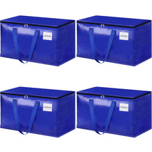 Load image into Gallery viewer, HomeHacks Moving Bags, 8-Pack Heavy Duty with Strong Zippers and Handles Collapsible Moving Supplies, Storage Totes for Packing &amp; Moving Storing 93L-8 Pack (Blue)
