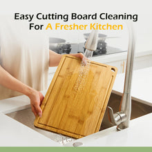 Load image into Gallery viewer, Bamboo Cutting Board, Durable Wood Cutting Boards for Kitchen with Deep Juice Grooves &amp; Built-in Handles, Ideal Charcuterie &amp; Chopping for Meat, Vegetables and Fruits Ideal Kitchen Gifts