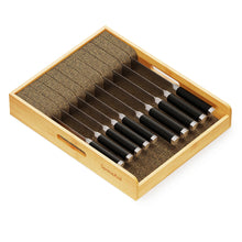 Load image into Gallery viewer, SpaceAid Large Knife Drawer Organizer Bamboo Insert Dock, Kitchen Steak Knives Holder Organizers Block for Drawer in Storage Organization (Large)