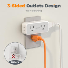 Load image into Gallery viewer, Surge Protector Outlet Extender, TESSAN Multi Plug Splitter with 4 Electrical Outlets 3 USB Ports(1 USB C), Multiple Plug Mini Wall Expander for Home Bathroom Office Dorm Room Essentials