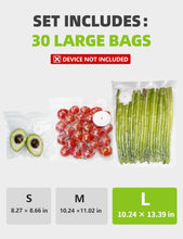 Load image into Gallery viewer, Vacuum Sealer Bags, Reusable Vacuum Zipper Bag, BPA Free Heavy Duty Vacuum Storage Bag for Food, Large Size 15 Bags