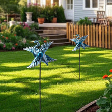 Load image into Gallery viewer, WONDER GARDEN Wind Spinners Outdoor - 2 Pack Small Metal Flamingo Wind Spinner Windmill, Wind Sculpture for Yard Patio Lawn Decor