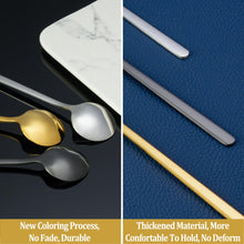 Load image into Gallery viewer, 12 Pcs Coffee Spoons Set, 6.7&quot; Gold Tea Spoons Long Handle, Gold Small Teaspoons, Stainless Steel Espresso Spoon, Long Spoon for Stirring, Coffee Bar Accessories