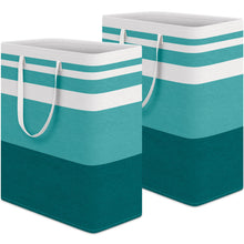 Load image into Gallery viewer, HomeHacks 2 Pack Large Laundry Baskets, Waterproof, Freestanding Laundry Hampers, Collapsible Clothes Hamper with Reinforced Handles in Laundry Room, College Dorm, Bathroom, Bedroom (Grey, 75Lx2)