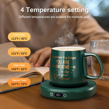 Load image into Gallery viewer, Coffee Mug Warmer &amp; Luxury Marbling Mug Set, Electric Cup Warmer with Auto Shut Off, 4 Temperature Setting Smart Beverage Warmer, 8-Hours Auto Shut Off, Best Gifts for Birthday Christmas