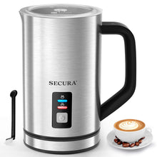Load image into Gallery viewer, Secura Milk Frother, Electric Milk Steamer Stainless Steel, 8.4oz/250ml Automatic Hot and Cold Foam Maker and Milk Warmer for Latte, Cappuccinos, Macchiato, 120V