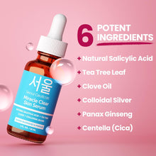 Load image into Gallery viewer, SeoulCeuticals Korean Acne Serum, Skin Care Treatment for Acne Prone Skin - Rapid Action Salicylic Acid, Tea Tree &amp; Clove For Even Skin Tone 1oz