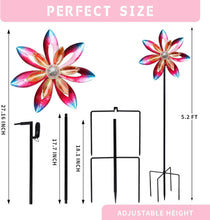 Load image into Gallery viewer, WONDER GARDEN Wind Spinners for Yard and Garden-Solar Wind Spinner - 5.2 FT Wind Sculptures &amp; Spinners Windmill with LED Light Glass Ball for Garden Patio Outdoor Decor