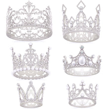 Load image into Gallery viewer, Gold Crown Cake Topper, 6 Pieces Happy Birthday Cake Toppers, Princess Crown Cake Decorations, Mini Crowns for Flower Arrangements, Birthday, Wedding, Party Decor (Gold-Ⅰ, 6)