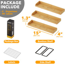 Load image into Gallery viewer, SpaceAid 30&quot; Wide Kitchen Shelf Organizer for Stove, Magnetic Bamboo Spices Shelf for Home Stove Kitchen Storage Organization (Fit for Flat Top Only)
