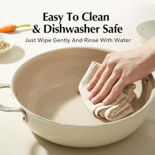 Load image into Gallery viewer, Redchef Ceramic Saute Pan with Lid, Nonstick Deep Frying Pan, 5QT Jumbo Cooker with Helper Handle &amp; Lid, Non Toxic Ceramic Cooking Pan, Chef Pan, Dishwasher &amp; Oven Safe, PFAS PFOA &amp; PTFE Free with 3PC
