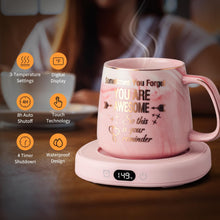 Load image into Gallery viewer, Coffee Mug Warmer &amp; You are Awesome Mug Set, Electric Cup Warmer for Desk Office Home, Beverage Warmer with 3 Temperature Setting, 8-Hours Auto Shut Off, Best Birthday Present Ideas for Women