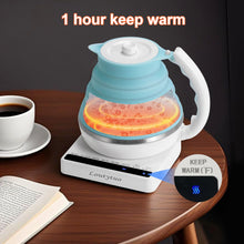 Load image into Gallery viewer, Ultrathin Food Grade Silicone Travel Foldable Electric Kettle Variable Temperature Control with Dual Voltage, Auto Shutoff &amp; Boil Dry Protection &amp; Keep Warm, 555ML 110-220V US Plug (Black)