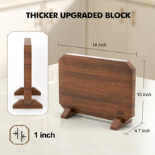 Load image into Gallery viewer, Magnetic Knife Block, Thickened Acacia Wood Kitchen Knife Holder Stand with Strong Magnets, Multifunctional Double Side Knife Storage Organizer for Kitchen Counter