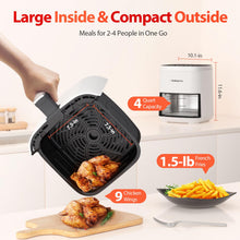 Load image into Gallery viewer, Air Fryer, Beelicious 8-in-1 Smart Compact 4QT Air Fryers, Shake Reminder,450°F Digital Airfryer with Flavor-Lock Tech,Tempered Glass Display, Dishwasher-Safe &amp; Nonstick, Fit for 1-3 People, Avo Green