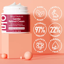 Load image into Gallery viewer, SeoulCeuticals 1% Korean Retinol Night Cream - 97.5% Snail Mucin + 2% Niacinamide Moisturizer for Face - Gentle K Beauty for Sensitive Skin 2oz