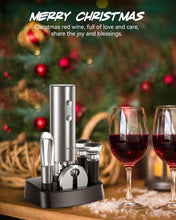 Load image into Gallery viewer, Electric Wine Opener Set - Rechargeable Wine Bottle Opener with Vacuum Stoppers,Wine Pourer, Foil Cutter,and Storage Stand - Ideal Wine Accessories &amp; Wine Gift Set for Wine Lovers