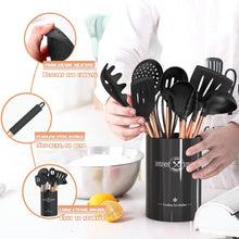 Load image into Gallery viewer, Umite Chef Silicone Kitchen Cooking Utensil Set, 43 pcs Spatula Set with Stainless Steel Handle, Non-stick Heat Resistant - Best Cookware Set-(Khaki)