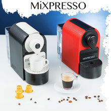 Load image into Gallery viewer, Mixpresso Black Espresso Coffee Machine – Compact 1400W Single Serve Coffee Maker Compatible with Nespresso OriginalLine Capsules, One-Touch Operation, 19-Bar Italian Pump, 27oz Water Tank