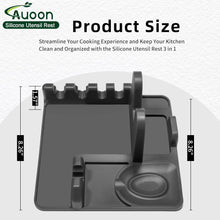 Load image into Gallery viewer, AUOON Clip On Pot Strainer and Pasta strainer and Silicone Utensil Rest,Pot lid holder with Drip Pad for Multiple Utensils,Dishwasher Safe,Heat ResistanSpoon,Rest for Stove Top,Kitchen Utensil Holder