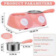 Load image into Gallery viewer, Outamateur Chocolate Melting Pot Electric Chocolate Fondue Mini Fondue Candy Maker with Double Melting Pot for Milk Chocolate,Cheese,Butter,Candy