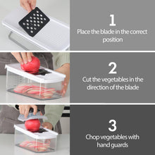 Load image into Gallery viewer, Mandoline Slicer Vegetable Slicer With 2 L Container for Potatoes, Tomatoes, Cucumbers, Carrots With 10 Blades White