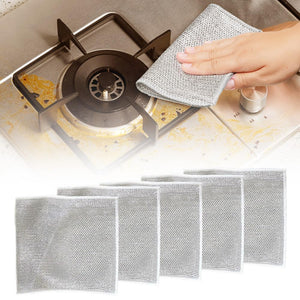 Multipurpose Wire Dishwashing Rags, 2024 New Metal Wire Dishwashing Cloths Towels Scrubs Cleans, Premium Scrubbing Wire Dishwashing Rags Non-Scratch Wire Dishcloth for Dishes, Sinks(5)