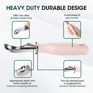 Beneno Heavy Duty Ice Cream Scoop - Upgraded Anti-Fracture Design, Comfortable Grip Long Handle, Effortless Scooping & Dishwasher Safe, Black