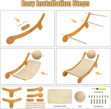 Load image into Gallery viewer, Outamateur Sisal Cat Scratcher Bed, Cat Hammock Chair, 3 in 1 Cats Scratcher Lounge, Cats Mini Beach Chair with Toy Ball, Pet Beds with Removable Sisal Pad for Indoor Small Animal, Puppy, Rabbit