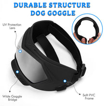 Load image into Gallery viewer, Large Dog Sunglasses Dog Goggles Pet Glasses Pet Eyewear with Adjustable Strap, Glasses for Medium Large Dog Swimming Skating Glasses Windproof Dustproof UV Proof (Black-Colorful)