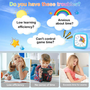 Secura 60-Minute Visual Timer, Silent Study Timer for Kids and Adults, Time Clocks, Time Management Countdown Timer for Teaching (Pink)