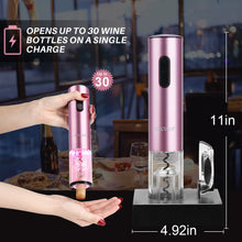 Load image into Gallery viewer, Secura Electric Wine Opener, Automatic Bottle Corkscrew Opener with Foil Cutter, Rechargeable (Champagne Gold)