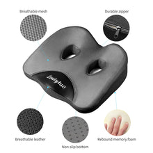 Load image into Gallery viewer, LOUTYTUO Seat Cushion Pillow,100% Memory Foam and Washable Cover,for Office Chair,Car Seat and Wheelchair,Tailbone &amp; Sciatica &amp; Back Pain Relief