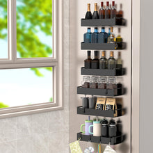 Load image into Gallery viewer, 4 Pack Magnetic Spice Rack Organizer for Refrigerator and Oven, Black Fridge Organizers and Storage for Kitchen
